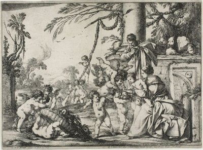 The Holy Family with Putti by Laurent de la Hyre
