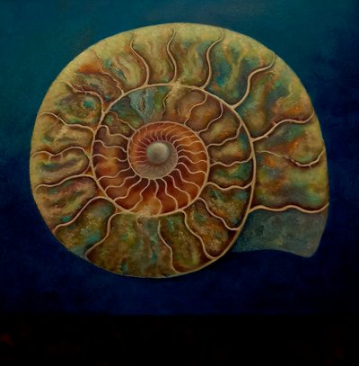Ammonite, gold and Green by Lee Campbell
