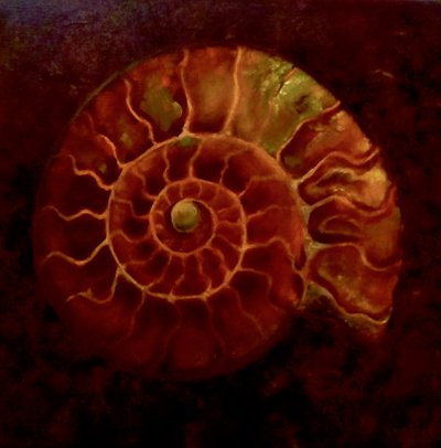 Red/Gold Ammonite, 2020 by Lee Campbell