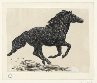 Galloping Horse by Leo Gestel (signed by artist)