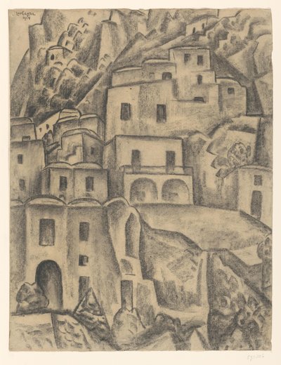 Houses on a Hillside by Leo Gestel (signed by artist)