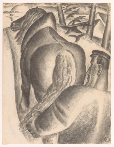 Farmer with Plow by Leo Gestel
