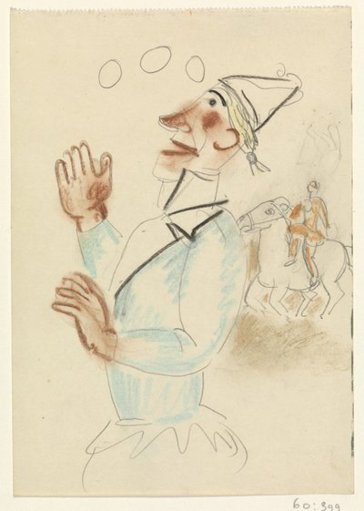 Clown and Rider on Horseback by Leo Gestel
