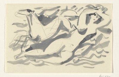 Naked Woman and Horse in the Sea by Leo Gestel