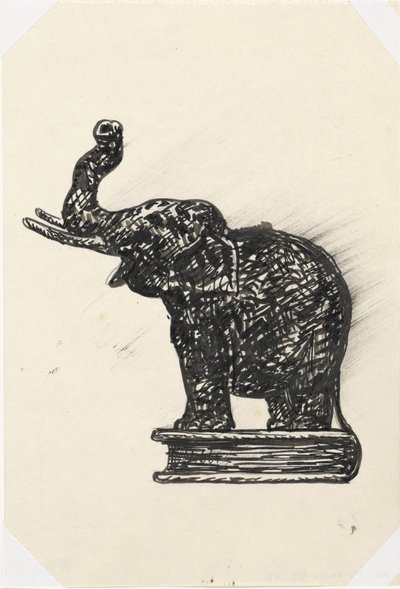 Elephant on Book (Sketch) by Leo Gestel