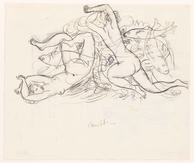 Two Naked Women and Three Fish by Leo Gestel