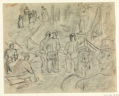 Fishermen in a Harbor by Leo Gestel