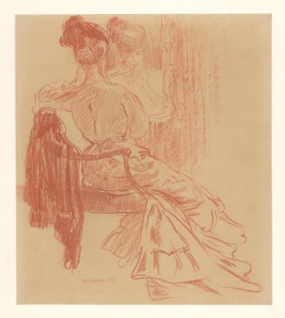 Seated Lady Before Mirror by Leo Gestel