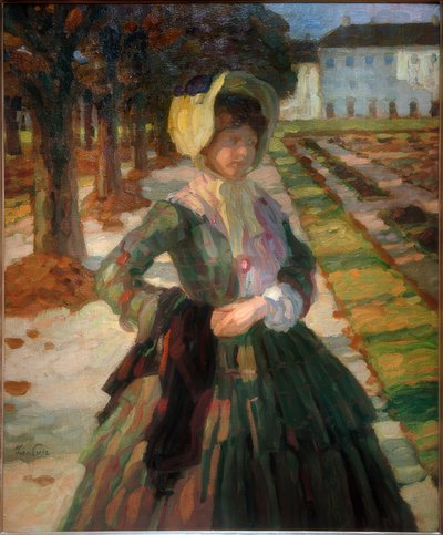 Young Woman in Green Dress by Leo Putz