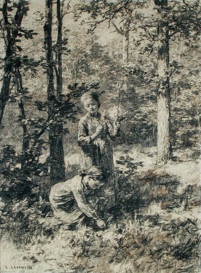 Gathering Lilies of the Valley by Leon Augustin Lhermitte