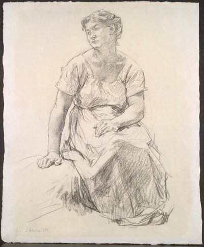 Seated Peasant Woman by Leon Augustin Lhermitte