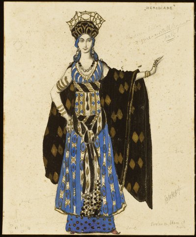 A Costume Design for "Salome": Herodiade by Leon Bakst