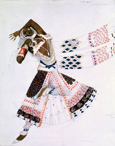 Costume design from Le Dieu Bleu, 1911 by Leon Bakst