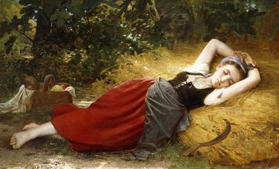 A Young Peasant Girl, Sleeping, 1874 by Leon Bazile Perrault