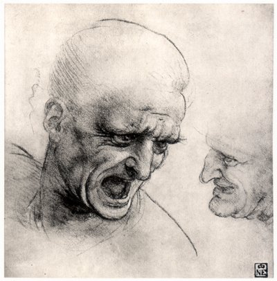 Heads of Warriors, 1503-1505 by Leonardo da Vinci