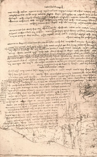 Sketch of Armenian Mountains by Leonardo da Vinci