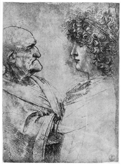 Studies of Heads, c1500 by Leonardo da Vinci