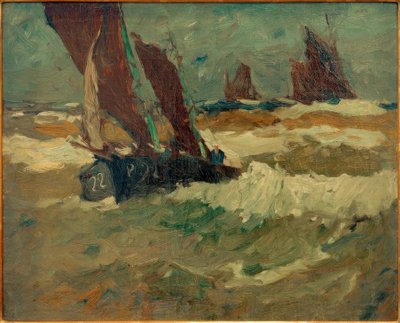 Ewer P 22 on the Elbe by Leonhard Sandrock