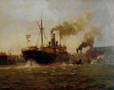 L. Sandrock, Departing Steamer by Leonhard Sandrock