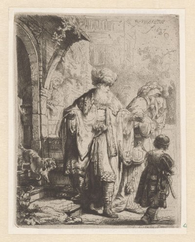 Abraham Casting Out Hagar and Ishmael by Leopold Flameng