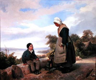 Peasant Woman and Boy by Leopold Leprince