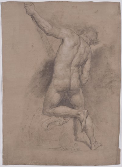 Male Nude from the Back by Leopold Till