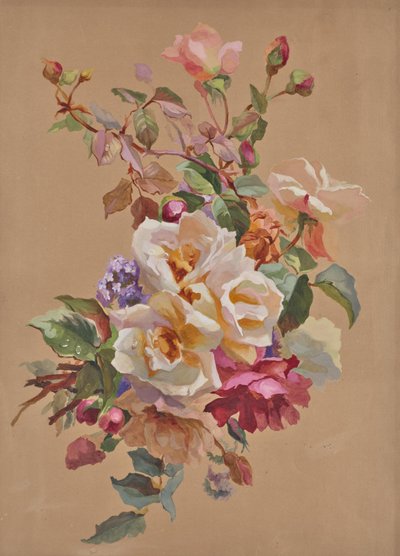 Roses and Forget-me-nots by Leopold von Stoll