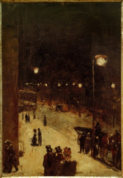 Berlin Street at Night by Lesser Ury