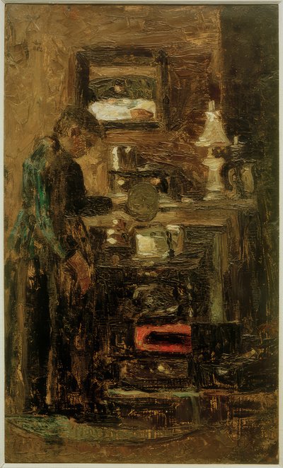 Woman at the Kitchen Stove by Lesser Ury