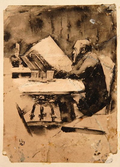 Man in Cafe by Lesser Ury