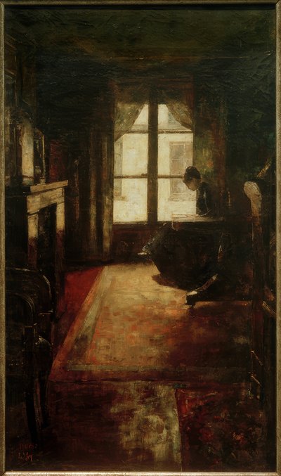 Parisian Interior (Woman Reading by the Window) by Lesser Ury