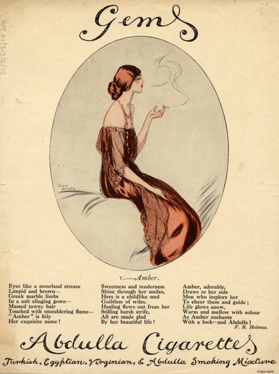 Abdulla Cigarettes, 1920s by Lewis Baumer