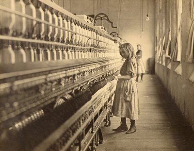 Sadie Pfeiffer, Spinner in Cotton Mill by Lewis W. Hine