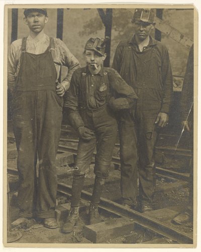 Three Miners (S. Pittston, Pennsylvania?) by Lewis W. Hine