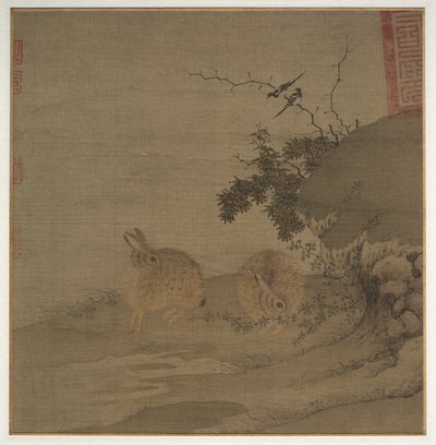 Magpies and Wild Rabbits, 1200s by Li Yong