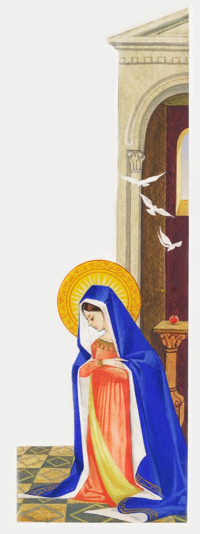 Annunciation to Mary, Drawing by Unbekannt Unbekannt