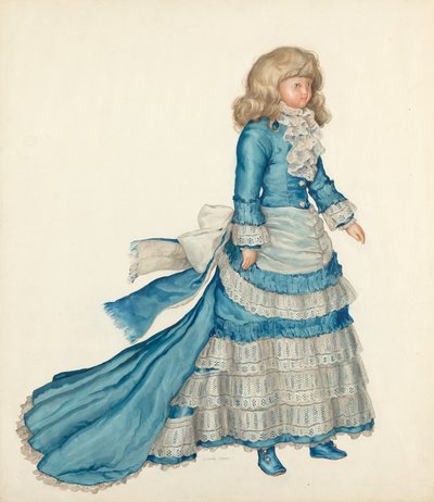 Doll in Blue Dress by Lillian Causey