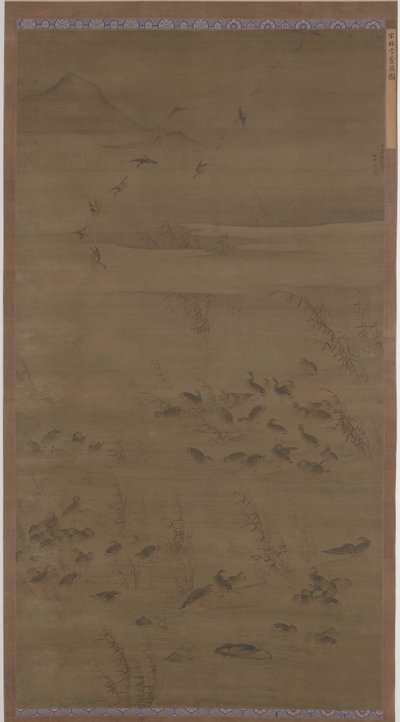 Geese Descending on Sands by Lin Xue