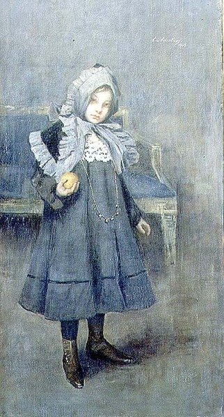 Girl in a Grey Bonnet by Lino Selvatico