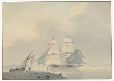 Sailing Ship in Calm Water by Lodewijk Gilles Haccou