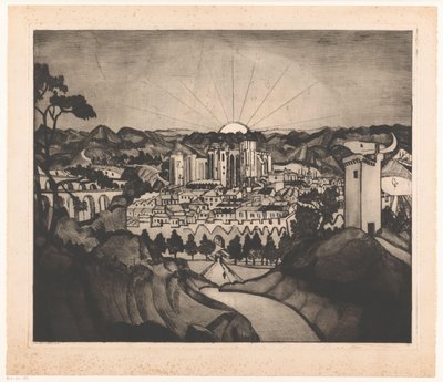 Avignon by Lodewijk Schelfhout (signed by artist)