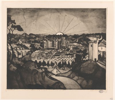 Avignon by Lodewijk Schelfhout (signed by artist)