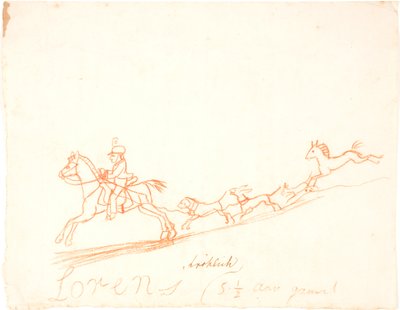 A Rider, Horse, and Dogs by Lorenz Frølich