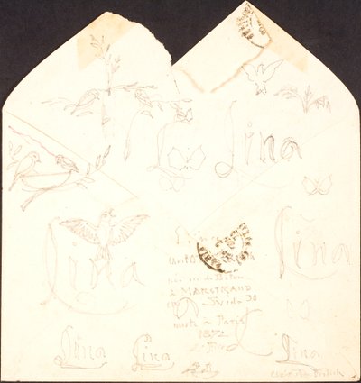 Envelope with Drawings by Lorenz Frølich