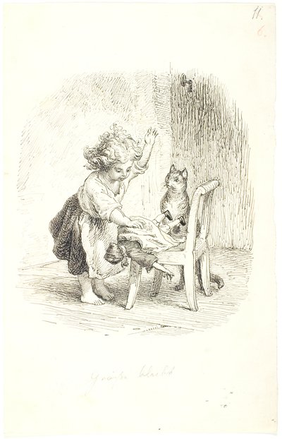 Little Girl Spanking Her Doll by Lorenz Frølich