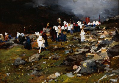 Procession in High Mountain by Lorenzo Delleani