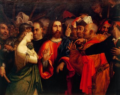 Christ and the adulteress by Lorenzo Lotto