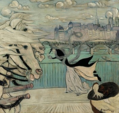 The Gust on the Seine Bridge by Louis Anquetin