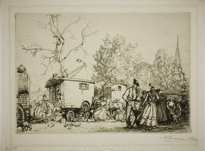 At the Saint-Jean-de-Monts Fair by Louis Auguste Lepère