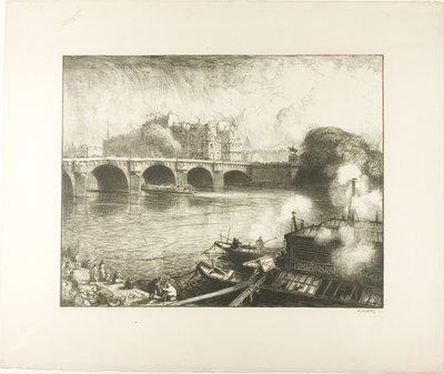 The Pont Neuf, Paris by Louis Auguste Lepère